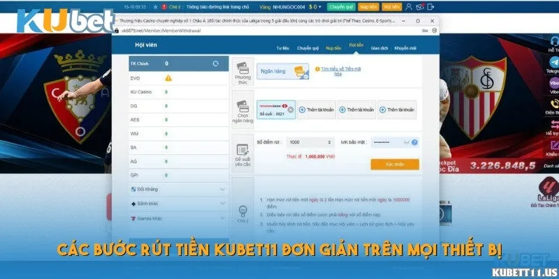 Các bước rút tiền Kubet11 đơn giản trên mọi thiết bị