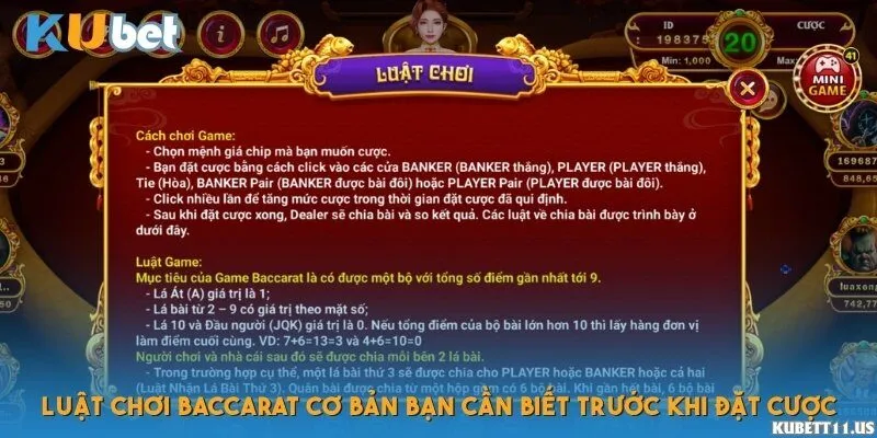 Luật chơi Baccarat cơ bản bạn cần biết trước khi đặt cược